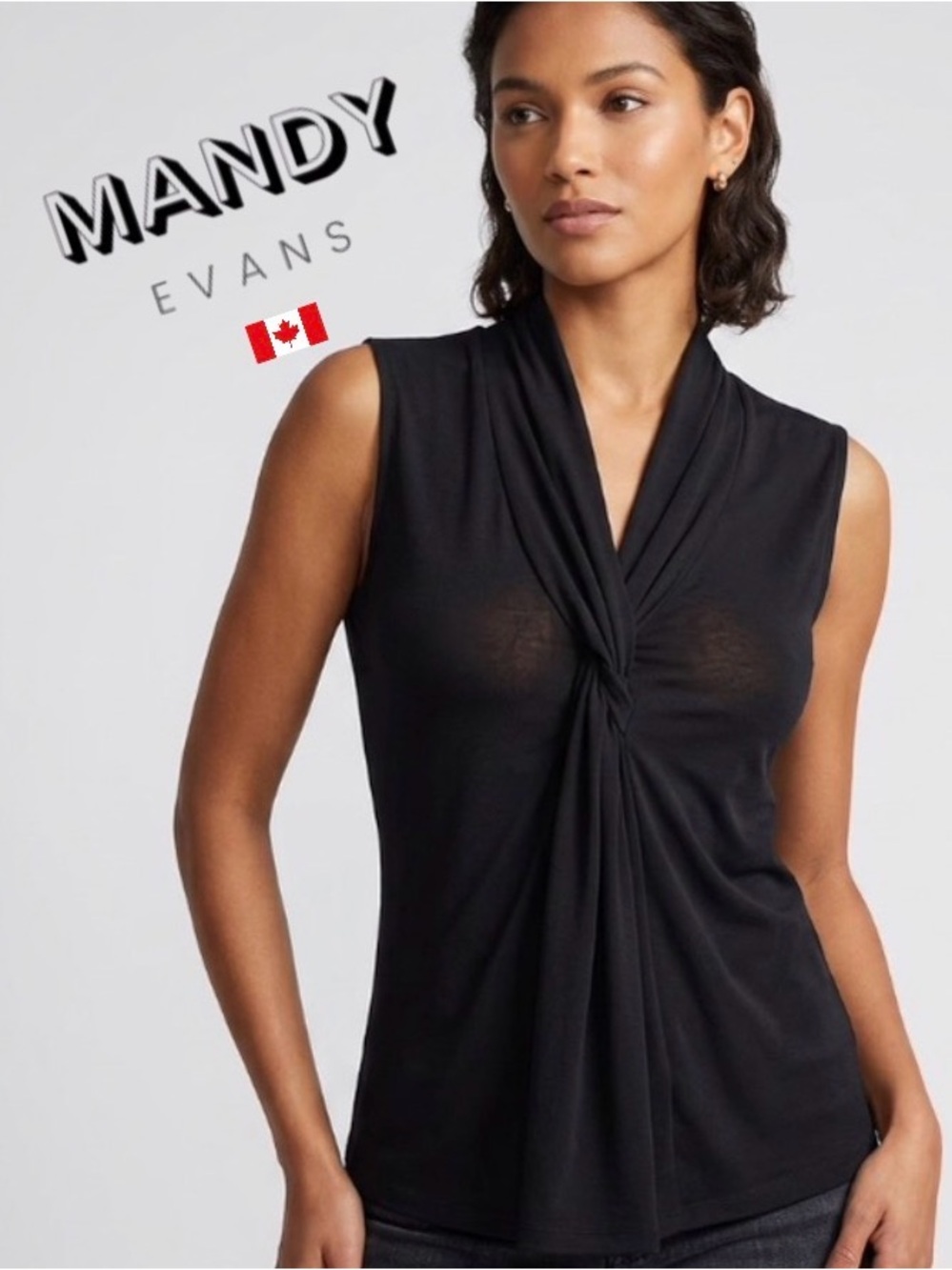 💙 Chic Black Sleeveless Top by Mandy Evan’s Size M